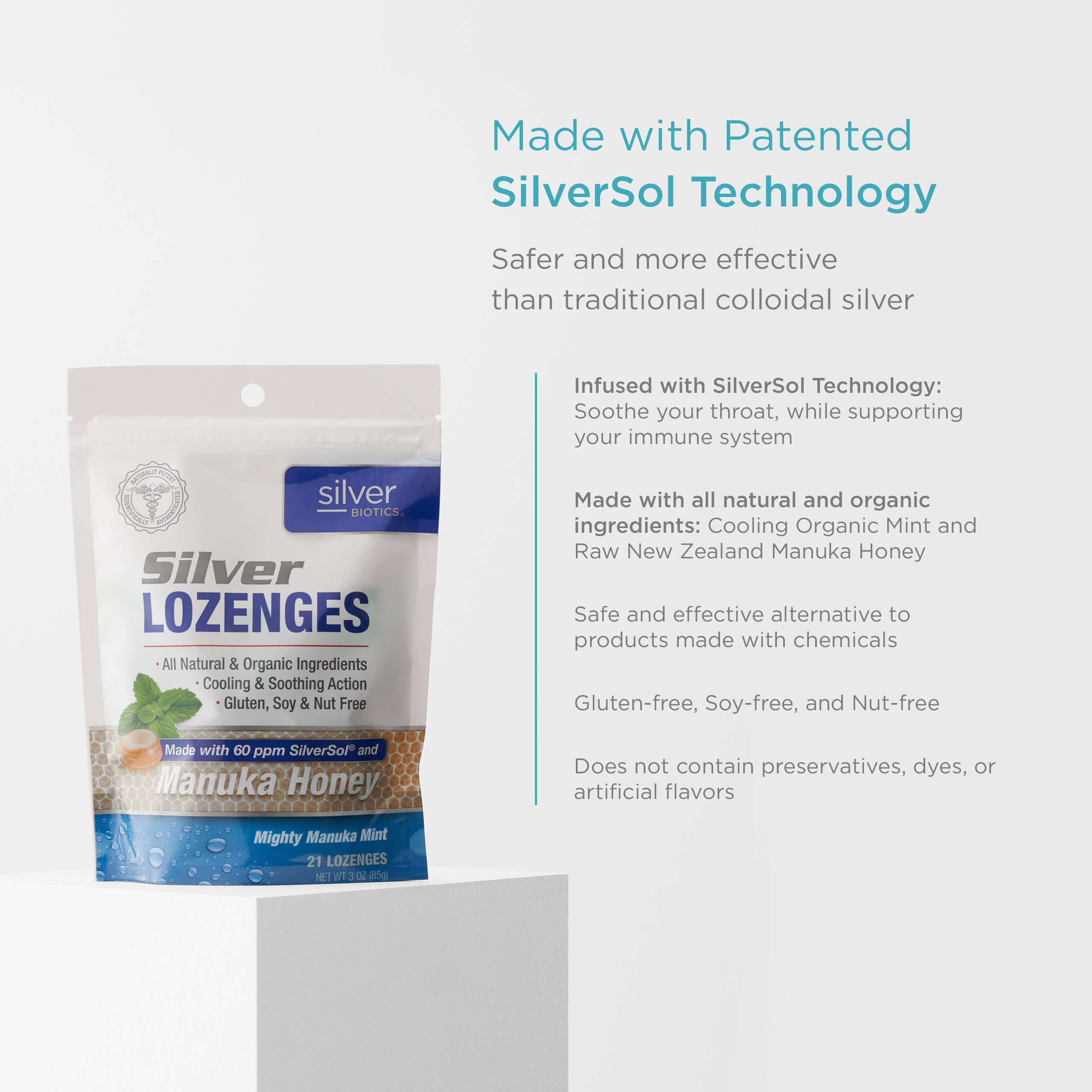 Silver Lozenges – Manuka Honey 21 Lozenges - Image 2
